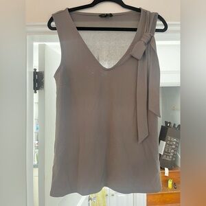 Banana Republic Taupe Sleeveless Blouse with Bow